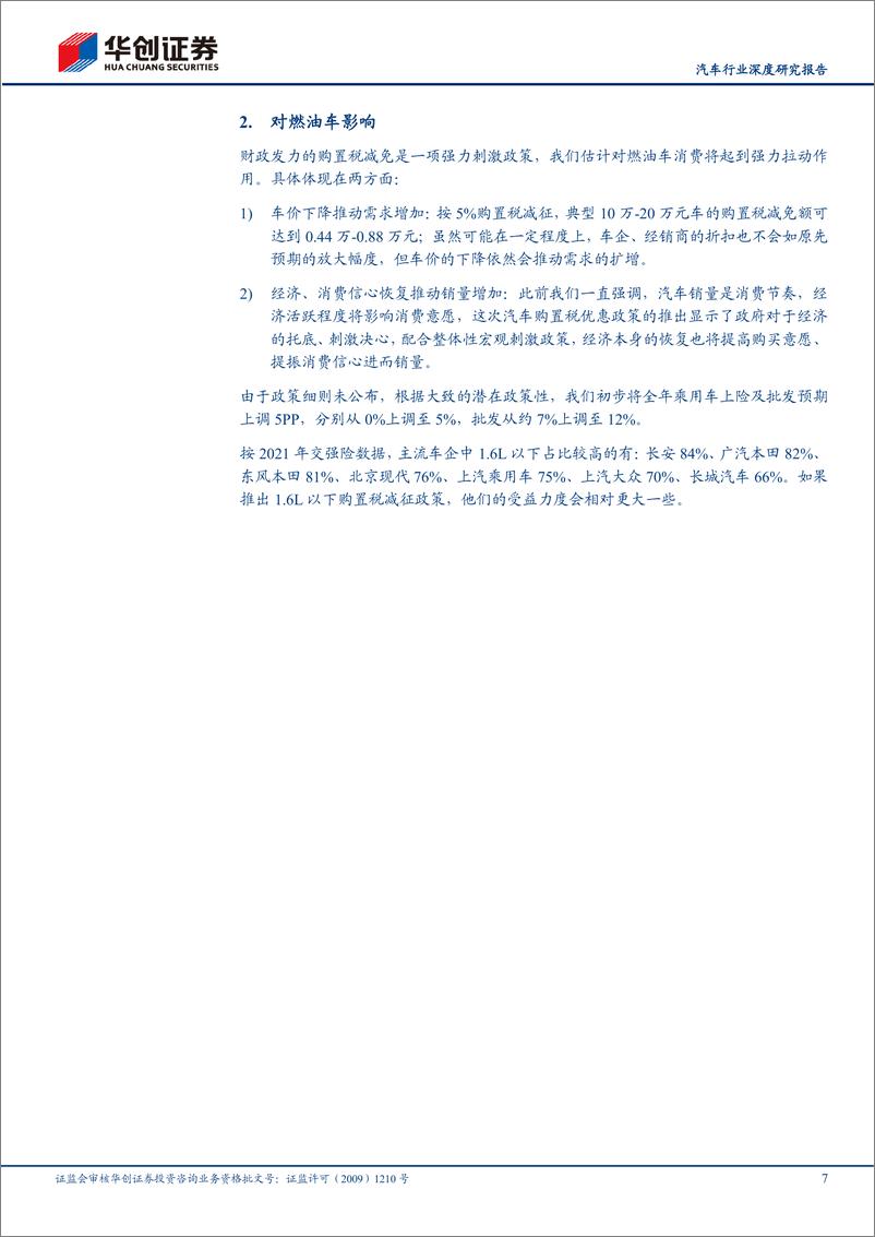 《汽车行业深度研究报告：600亿元汽车购置税减征带来哪些影响？-20220524-华创证券-19页》 - 第8页预览图