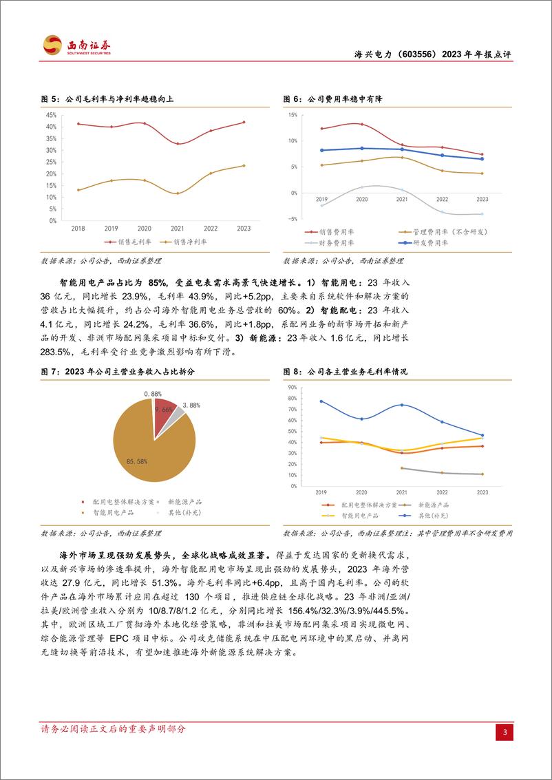 《海兴电力-603556.SH-2023年年报点评：经营业绩超预期，电表龙头出海加速-20240418-西南证券-12页》 - 第6页预览图