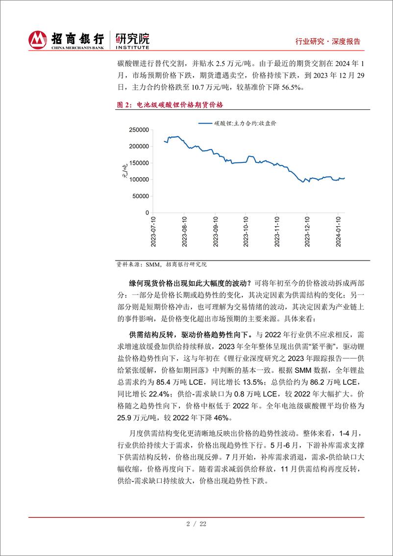 《锂行业深度研究之2024年展望：上游矿山承压，中游增速放缓-20240206-招商银行-26页》 - 第5页预览图