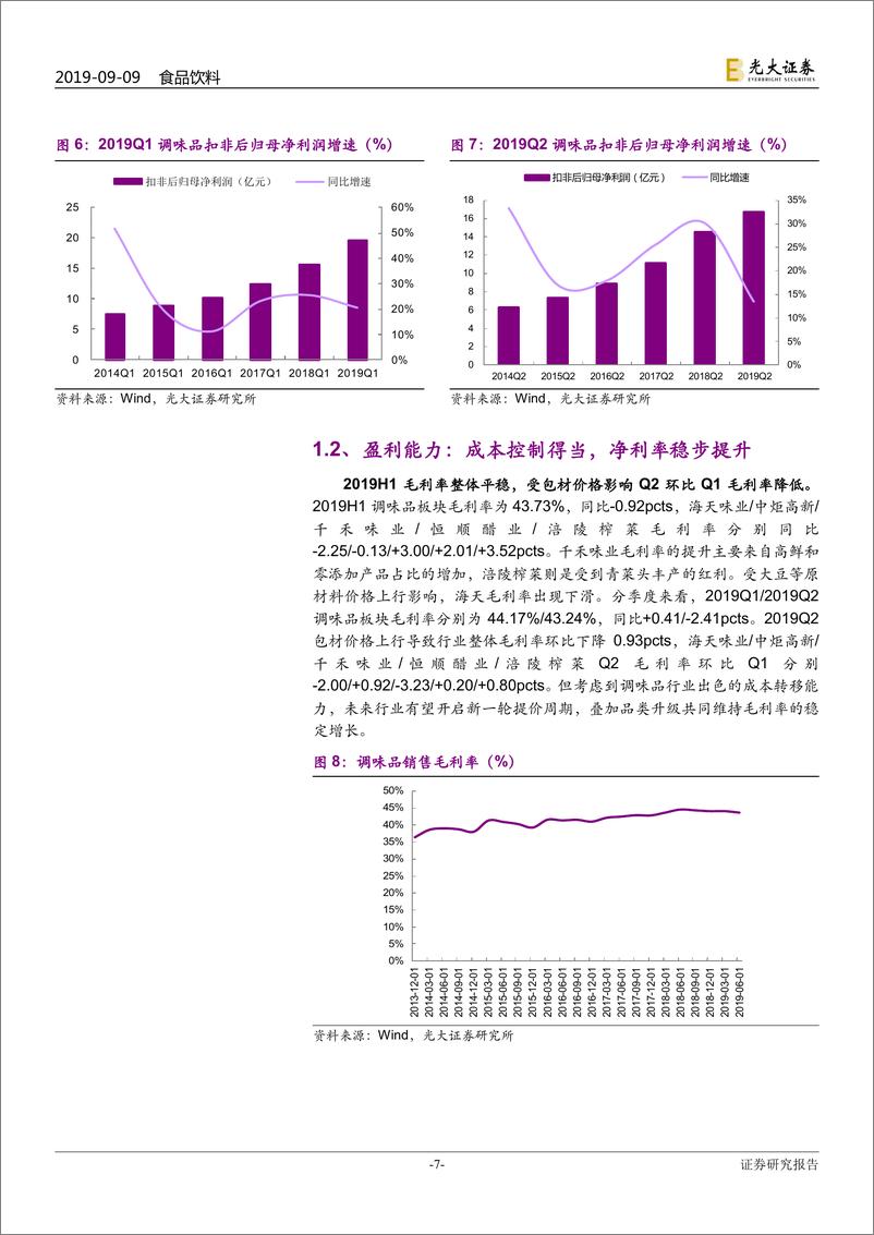 《大众食品行业2019年中报业绩综述：收入持续增长，盈利表现分化-20190909-光大证券-25页》 - 第8页预览图