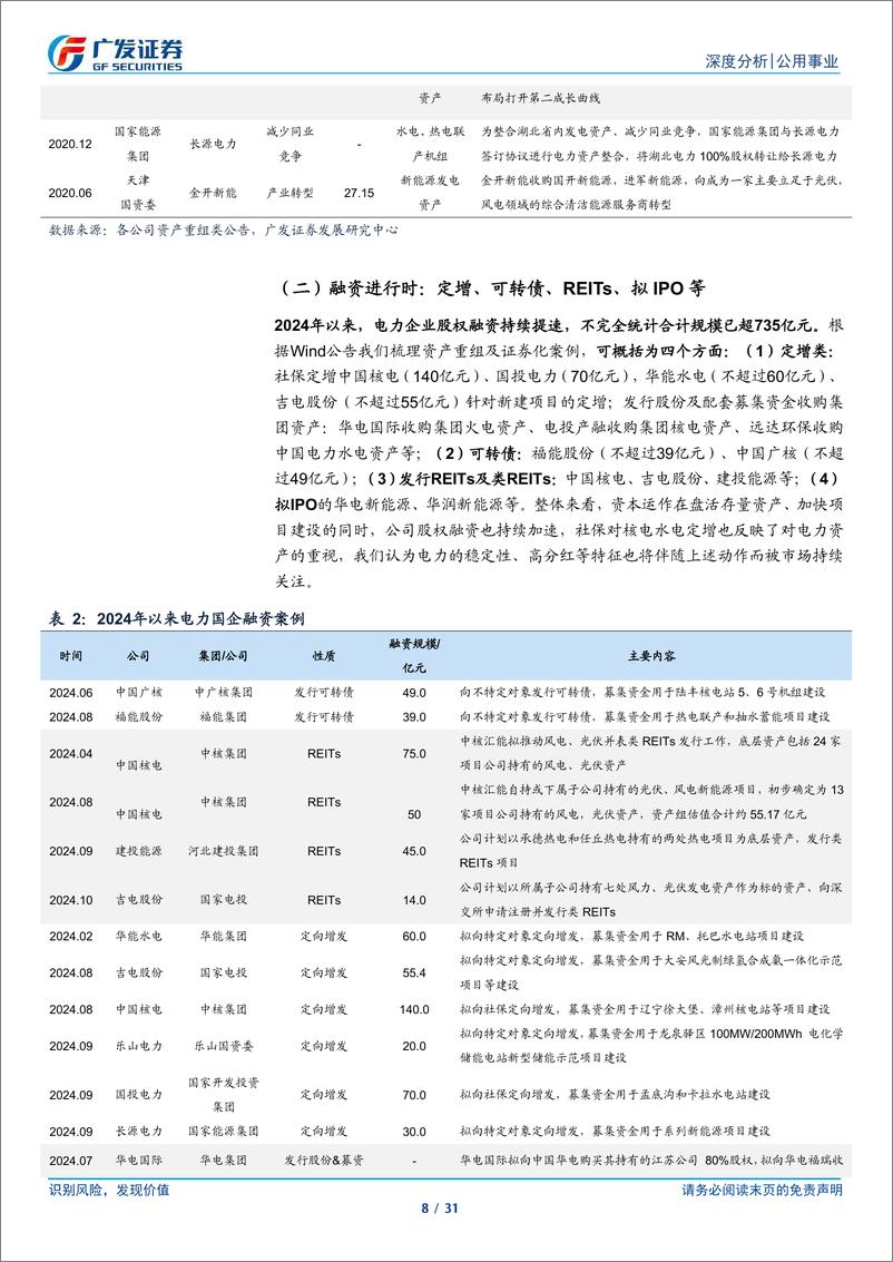 《公用事业行业深度：电力资本运作加速，板块或迎重组行情-241021-广发证券-31页》 - 第8页预览图