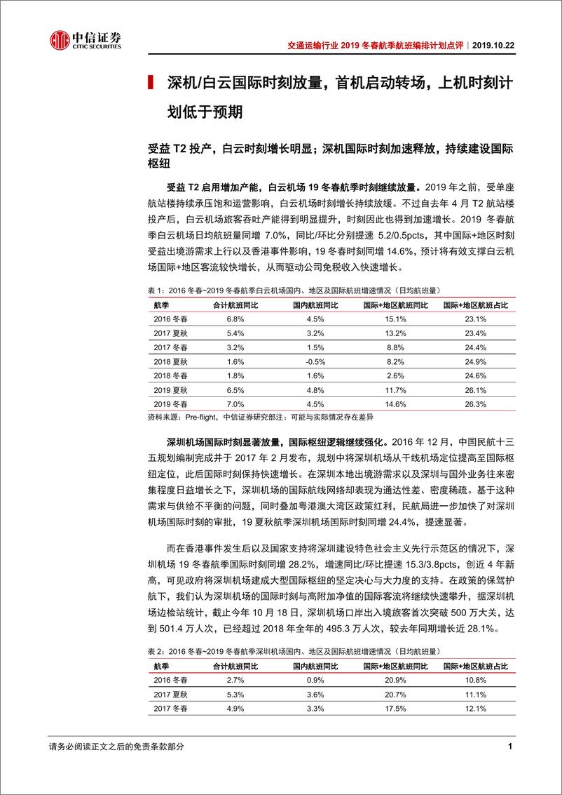 《交通运输行业2019冬春航季航班编排计划点评：深机国际时刻继续放量，春秋航班增速创新高-20191022-中信证券-10页》 - 第3页预览图