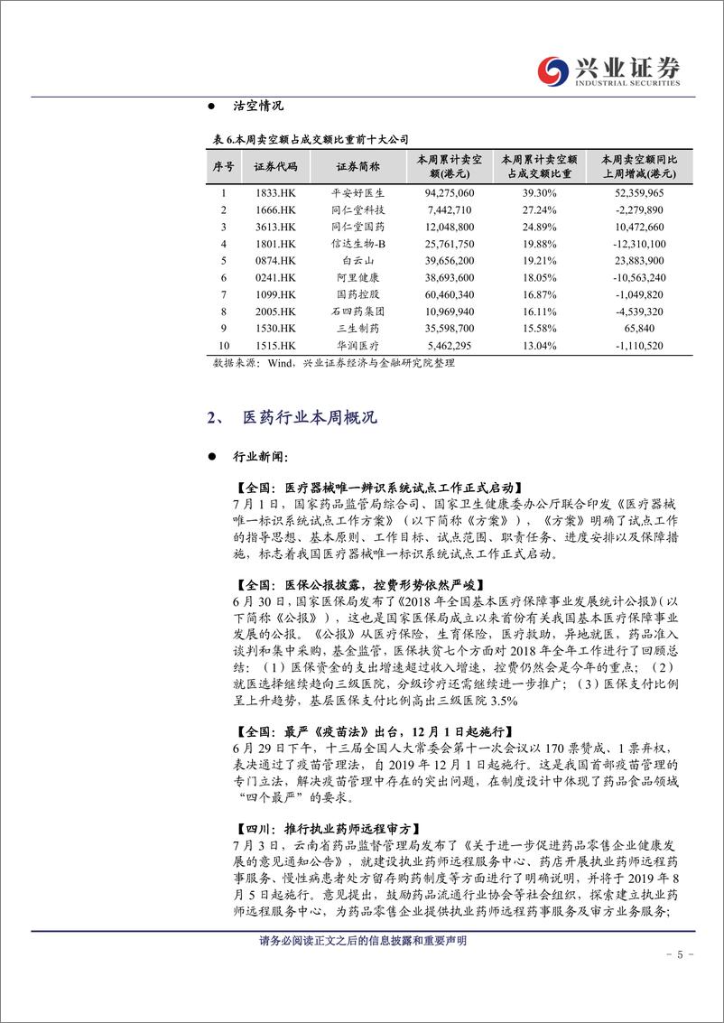 《海外医药行业板块周报：从医保统计公报数据看行业消费人群及资金分布-20190709-兴业证券-11页》 - 第6页预览图