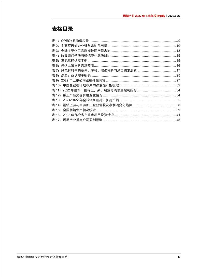 《周期产业2022年下半年投资策略：聚焦成长性新材料及稀缺资源投资机会-20220627-中信证券-47页》 - 第6页预览图