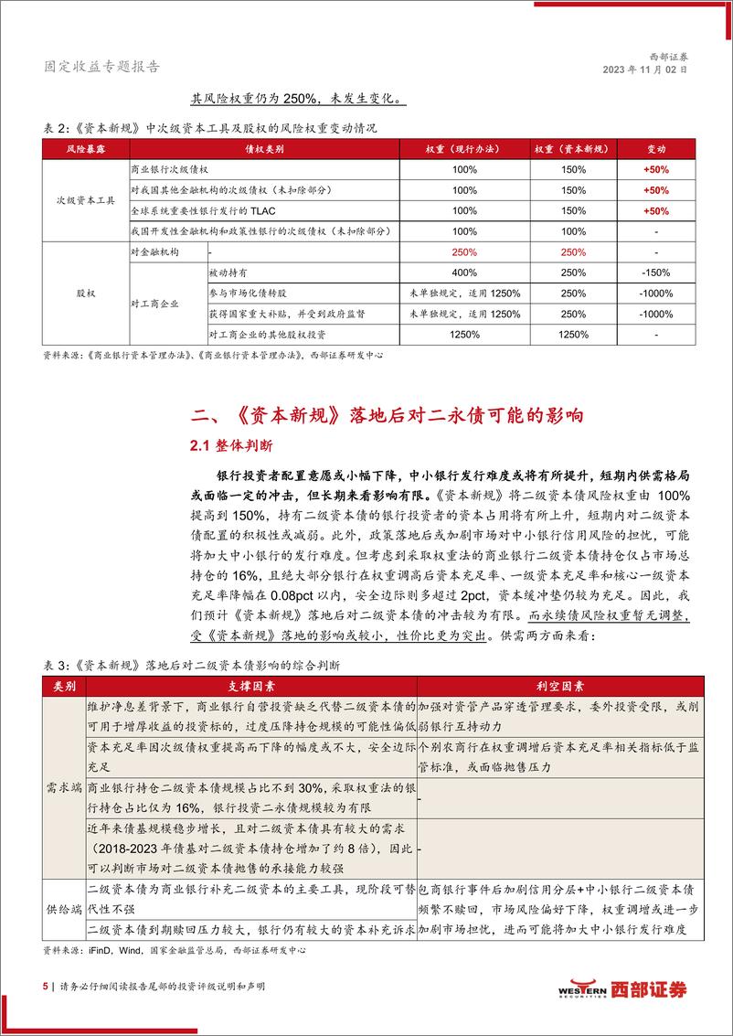 《金融债工具箱系列之四：全面拆解中国版巴塞尔协议III落地的二永债影响-20231102-西部证券-21页》 - 第6页预览图