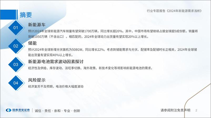 《国泰君安-2024年新能源电池需求浅析》 - 第2页预览图