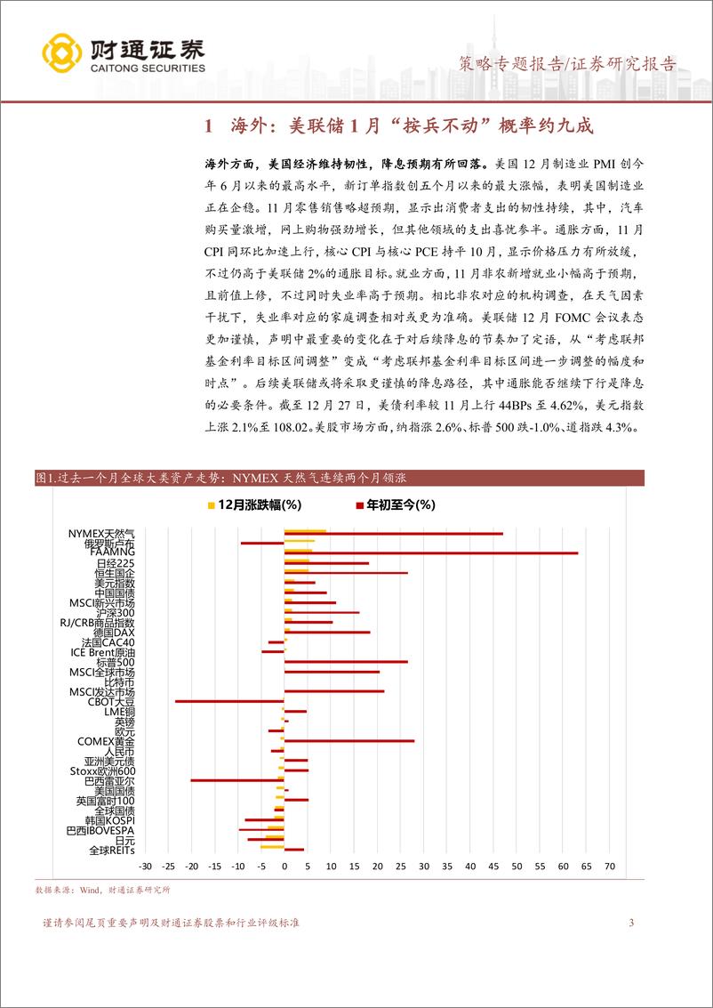 《12月市场回顾：权重上涨，四大行新高-241228-财通证券-11页》 - 第3页预览图