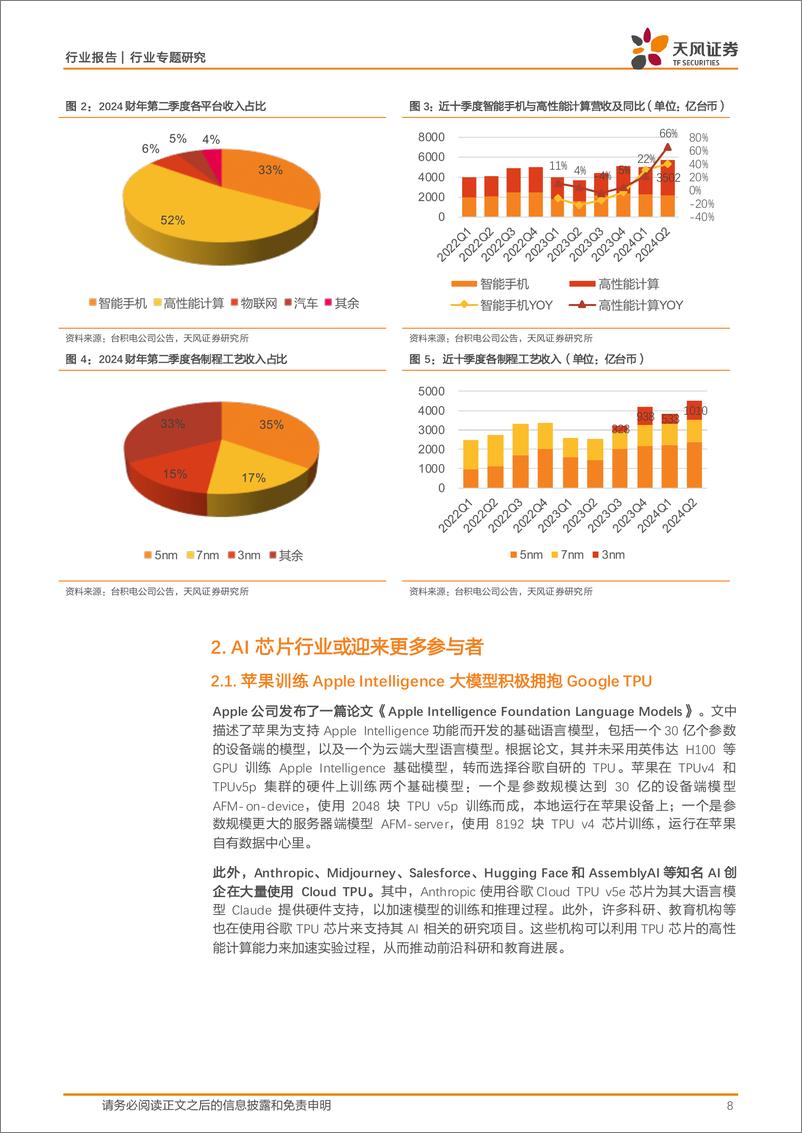 《计算机行业专题研究：海外科技巨头季报回顾，Scaling＋law不变，变化在推荐算法在内的AI场景有望跑通与巨头开始考虑NV外的第二选择-240901-天风证券-15页》 - 第8页预览图