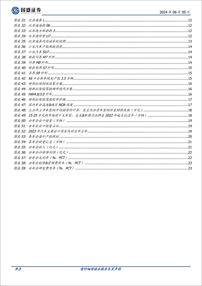 《国盛证券-乘用车行业专题研究：板块分化加剧，关注新车、智能化与全球化主线》 - 第3页预览图