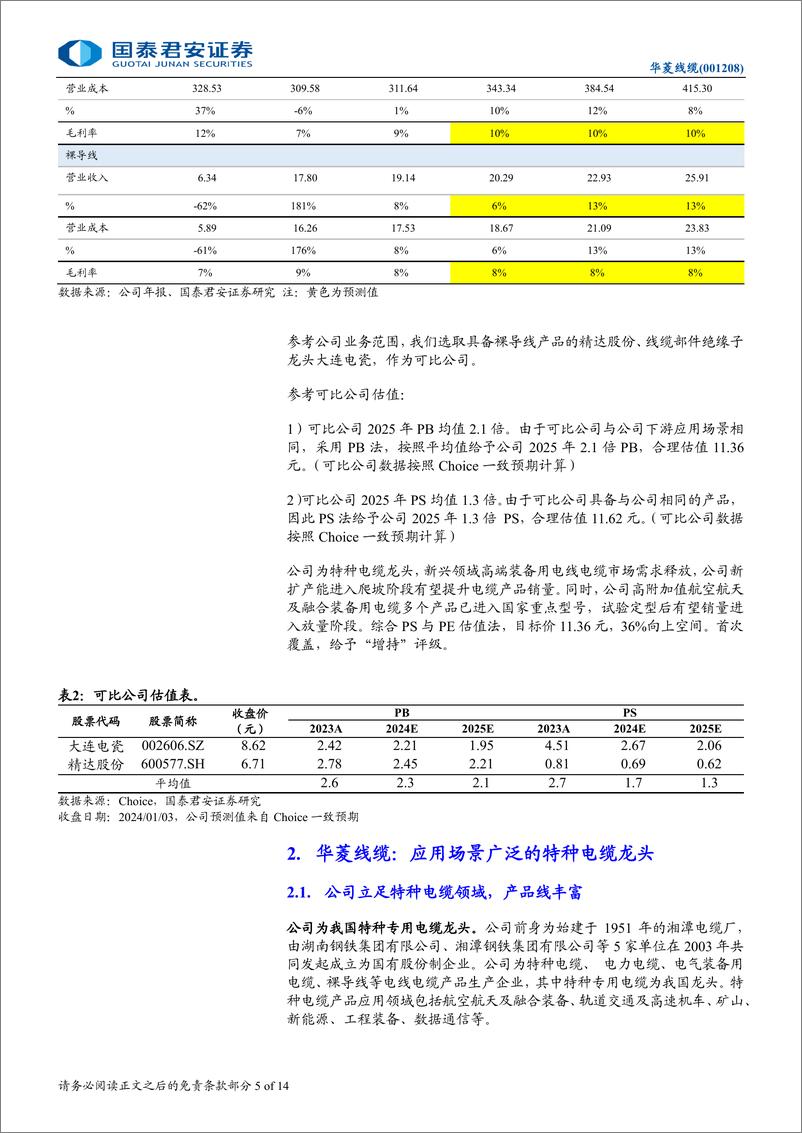 《华菱线缆(001208)产能持续放量的特种电缆龙头-250106-国泰君安-14页》 - 第5页预览图