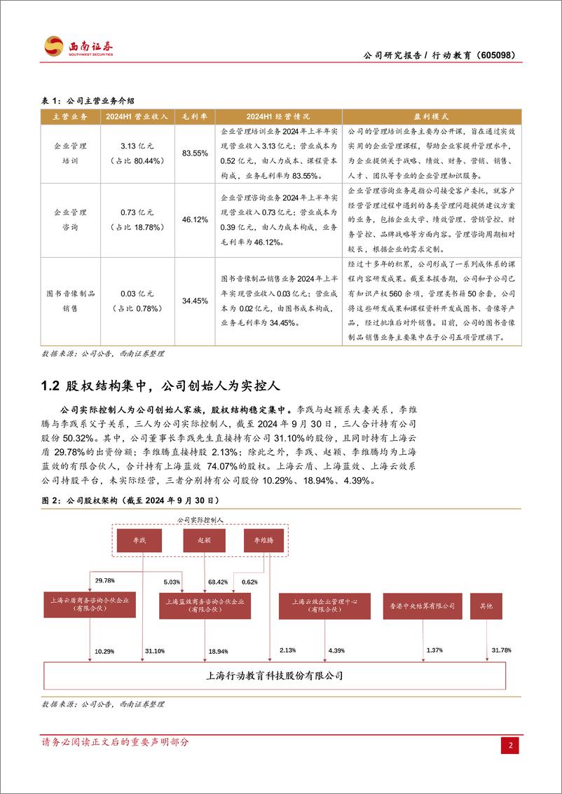 《行动教育(605098)管理培训领军者，延续高分红重视股东回报-241227-西南证券-25页》 - 第6页预览图