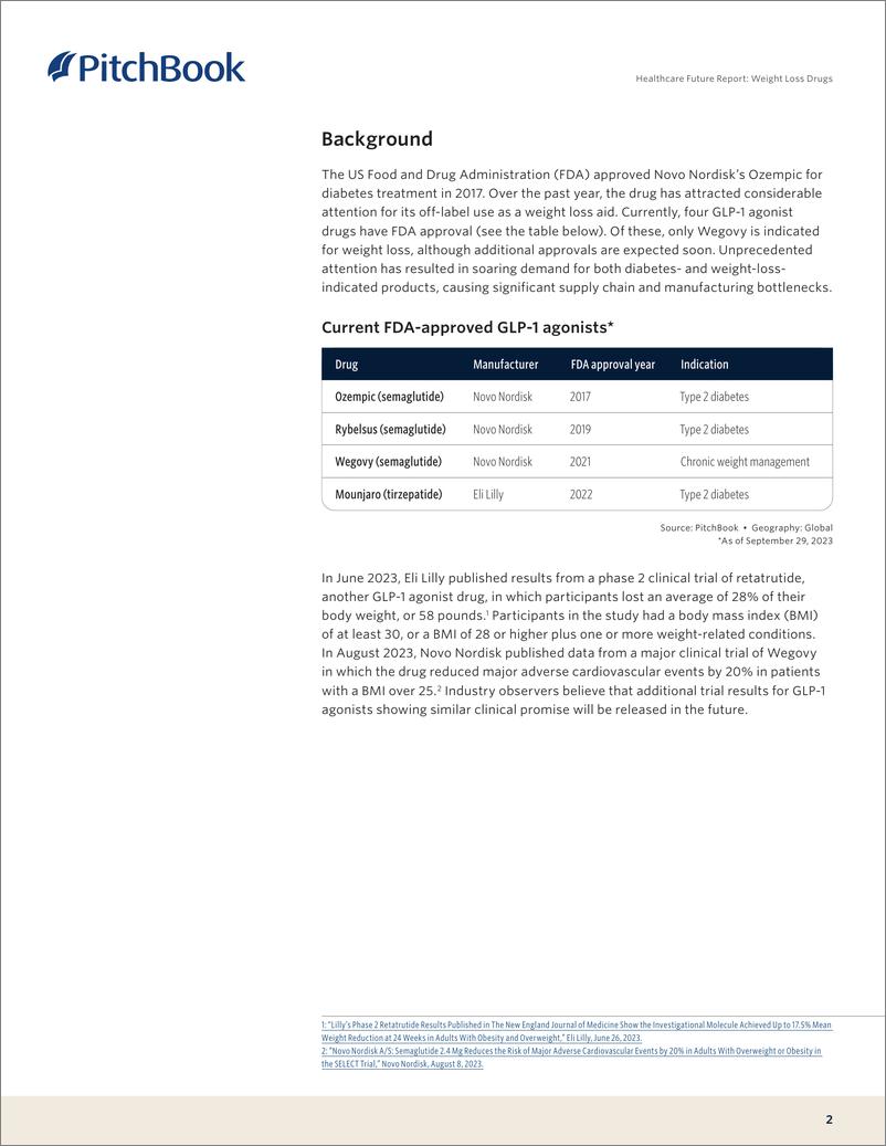 《PitchBook-医疗保健未来报告：减肥药（英）-2023》 - 第3页预览图