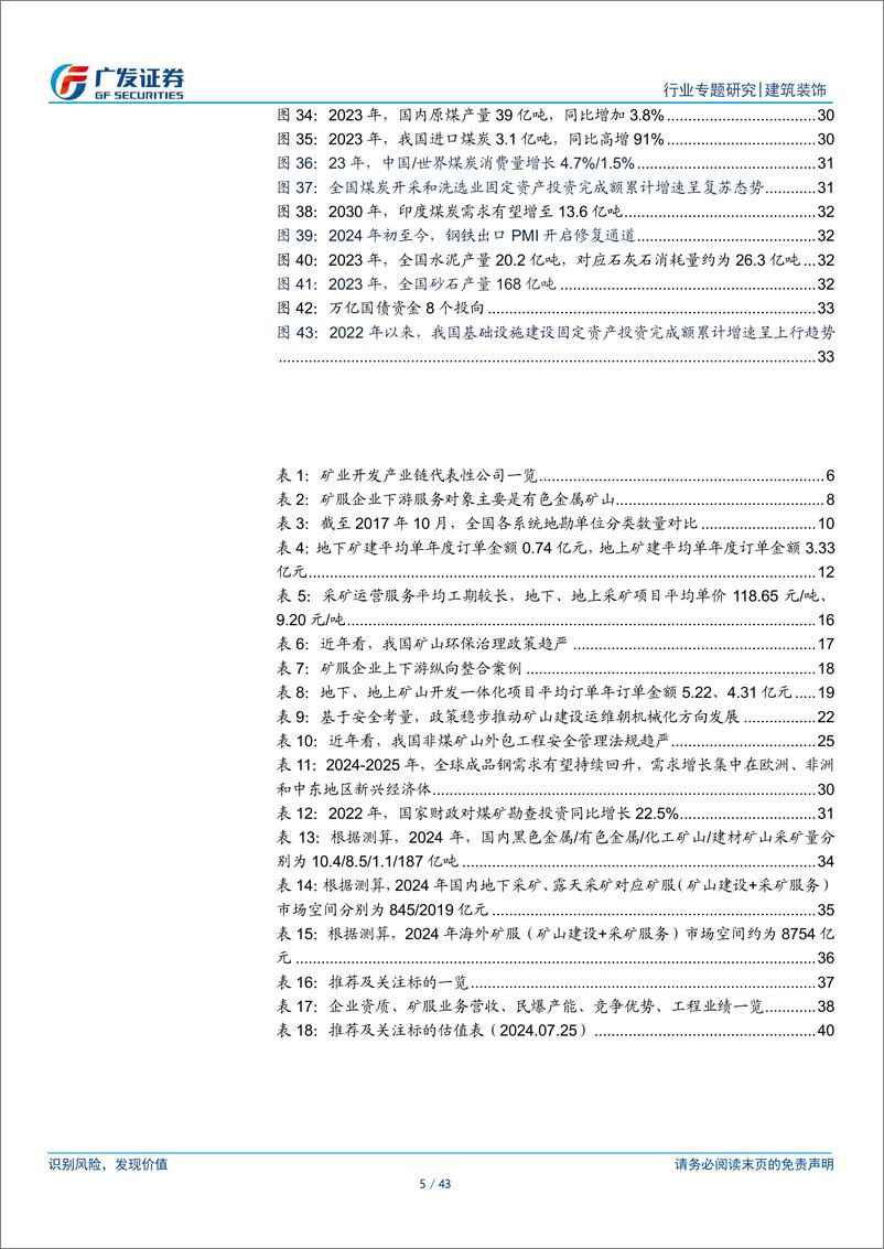 《建筑装饰行业矿业工程服务专题报告之一：政策需求双轮驱动，聚沙成塔空间广阔-240725-广发证券-43页》 - 第5页预览图