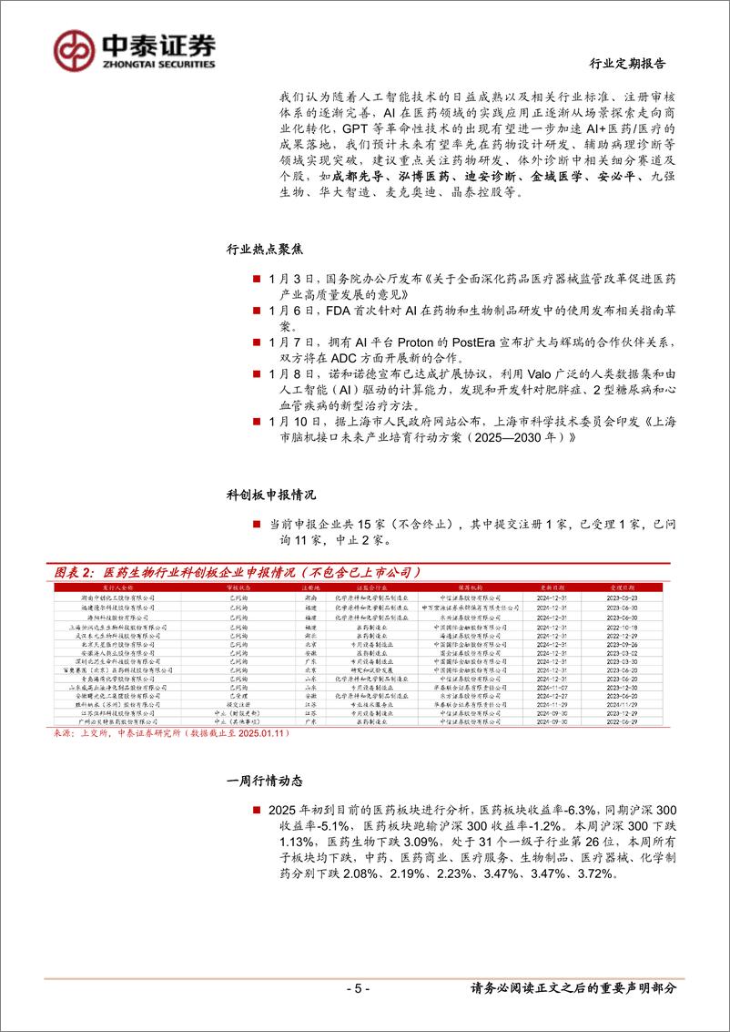 《医药生物行业：“AI%2b医药／医疗”持续火热，积极把握底部机会-250112-中泰证券-11页》 - 第5页预览图