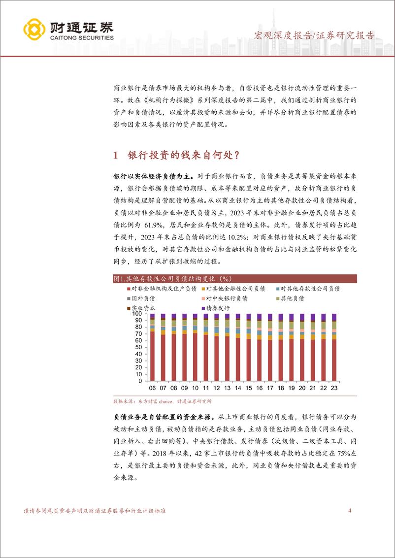 《财通证券-机构行为探微系列研究之二：商业银行的配置力量多强？》 - 第4页预览图