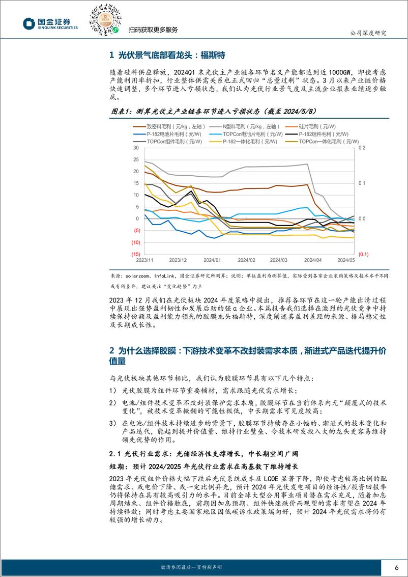 《国金证券-福斯特-603806-光伏景气底部看龙头系列-一-：全方位优势在手，胶膜龙头谱写新篇章》 - 第6页预览图