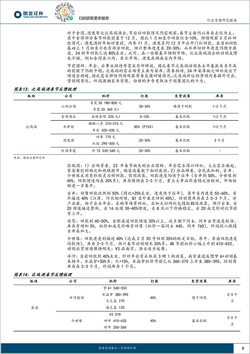 《食品饮料行业研究：春节调研反馈：动销回暖，分化延续-20240217-国金证券-17页》 - 第8页预览图