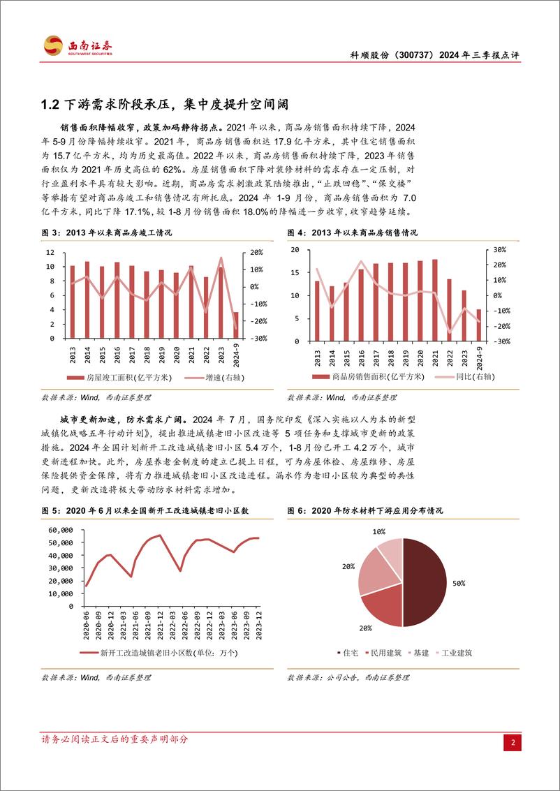 《科顺股份(300737)2024年三季报点评：防水行业头部，综合优势突出-241031-西南证券-11页》 - 第3页预览图