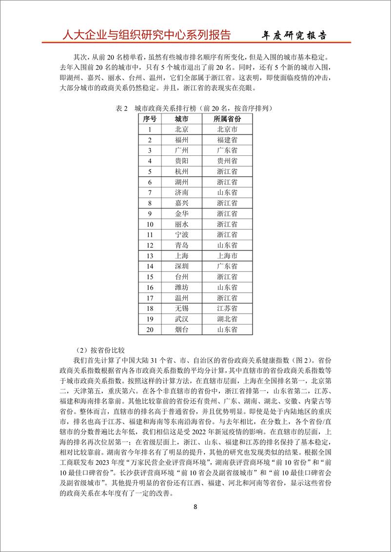 《中国人民大学_中国城市政商关系评价报告2023》 - 第8页预览图