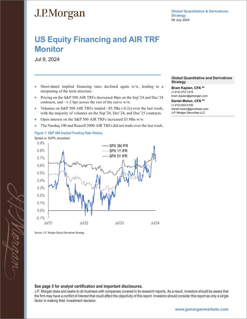 《JPMorgan-US Equity Financing and AIR TRF Monitor Jul 9, 2024-109120824》 - 第1页预览图