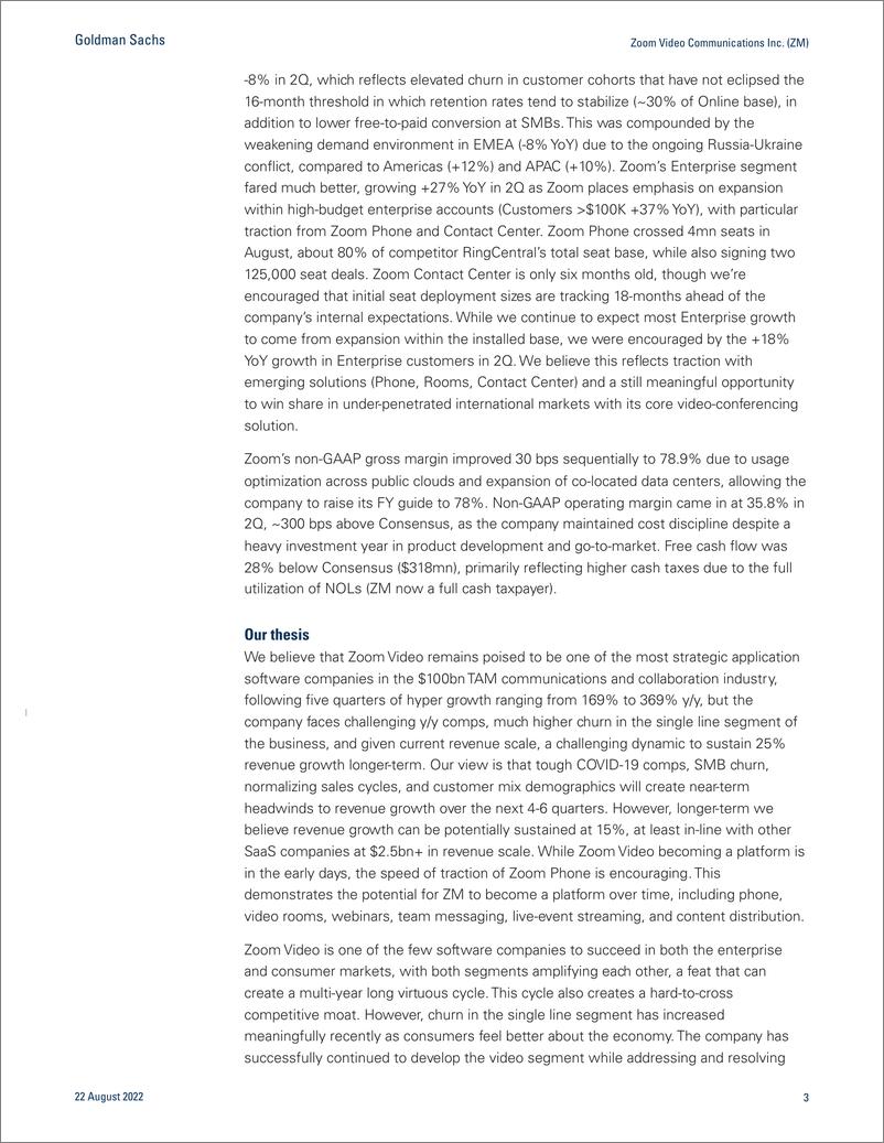 《Zoom Video Communications Inc. (ZM Online Hampered by Macro Headwinds, Lower SMB Conversion; 2H Risks Still Aboun F2Q23 R...(1)》 - 第4页预览图