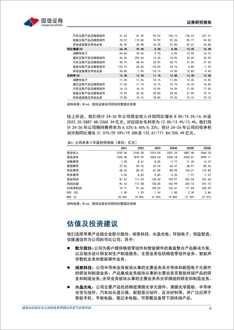 《立讯精密(002475)果链龙头再起航，汽车、通信共驱成长-240516-国信证券-12页》 - 第6页预览图