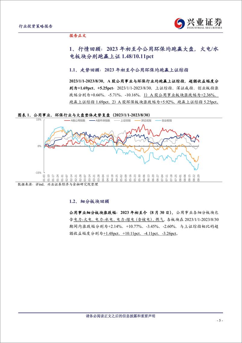 《公用环保行业2023年中报综述：23H1火电、燃气板块归母净利分别同比+334.6%、+5.5%-20230903-兴业证券-26页》 - 第6页预览图