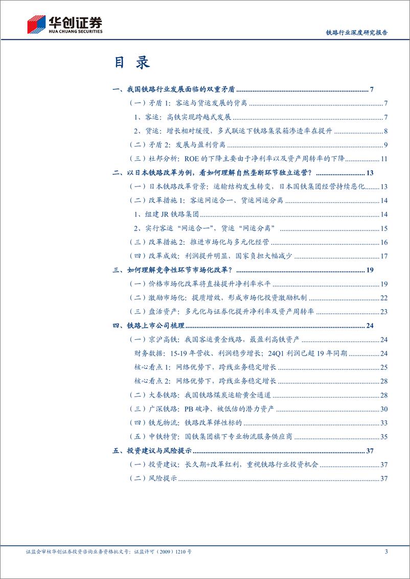 《铁路行业深度研究报告：长久期%2b改革红利，重视铁路行业投资机会-240818-华创证券-40页》 - 第3页预览图