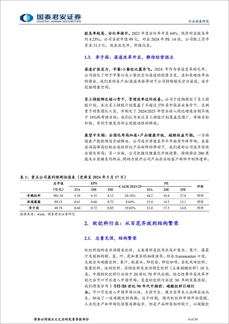 《软饮料行业深度报告：饮水思变续写王者传奇-国泰君安-2024.5.19-34页》 - 第4页预览图