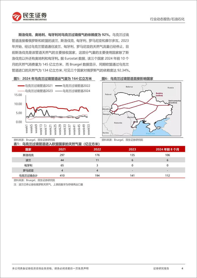 《天然气行业系列研究之一：乌克兰停止俄罗斯过境天然气，影响几何？-250115-民生证券-15页》 - 第4页预览图