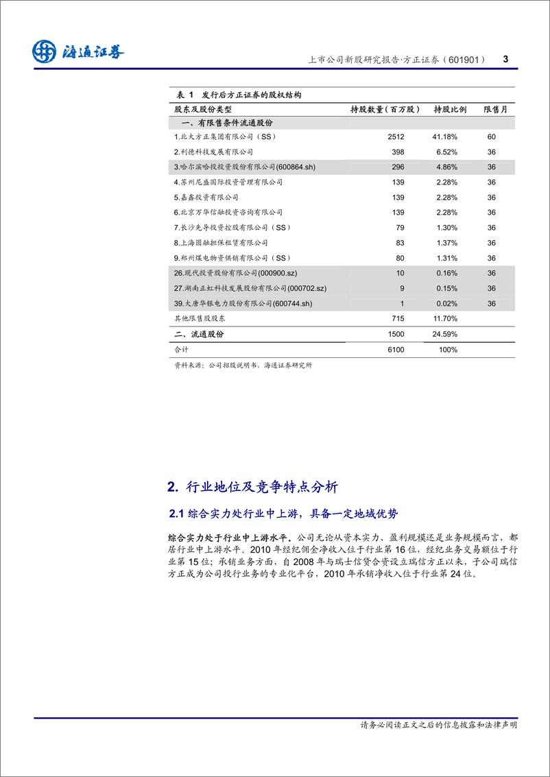 《方正证券（海通证券）-深度报告-地域优势明显、创新牌照齐全的中型券商-110725》 - 第4页预览图