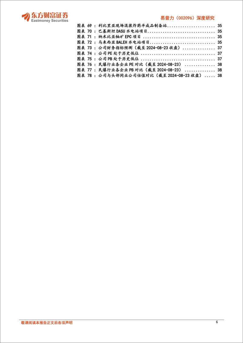 《易普力(002096)深度研究：全国民爆龙头，受益西部大开发和矿山水电水运等景气方向-240906-东方财富证券-41页》 - 第6页预览图