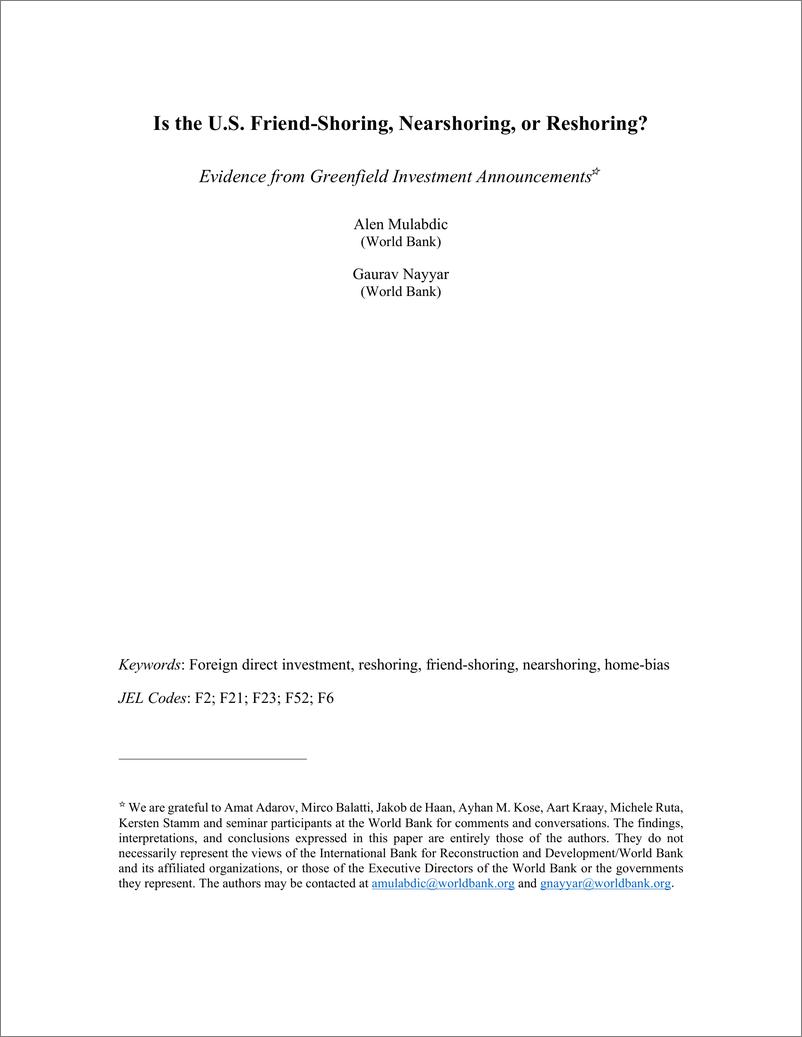 《世界银行-美国朋友是支持、近岸还是离岸？来自绿地投资公告的证据（英）-2024.12-24页》 - 第3页预览图
