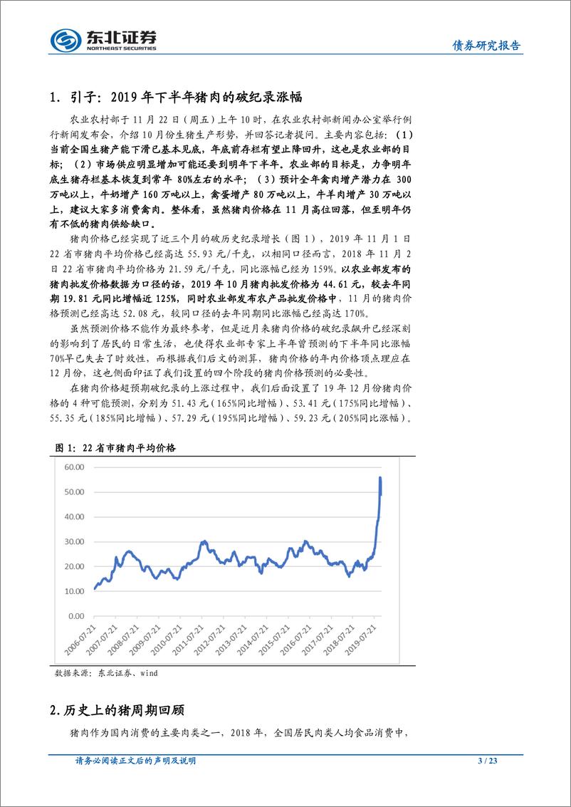 《固收专题报告：猪周期视角下的2020年通胀测算及货币政策展望-20191127-东北证券-23页》 - 第4页预览图