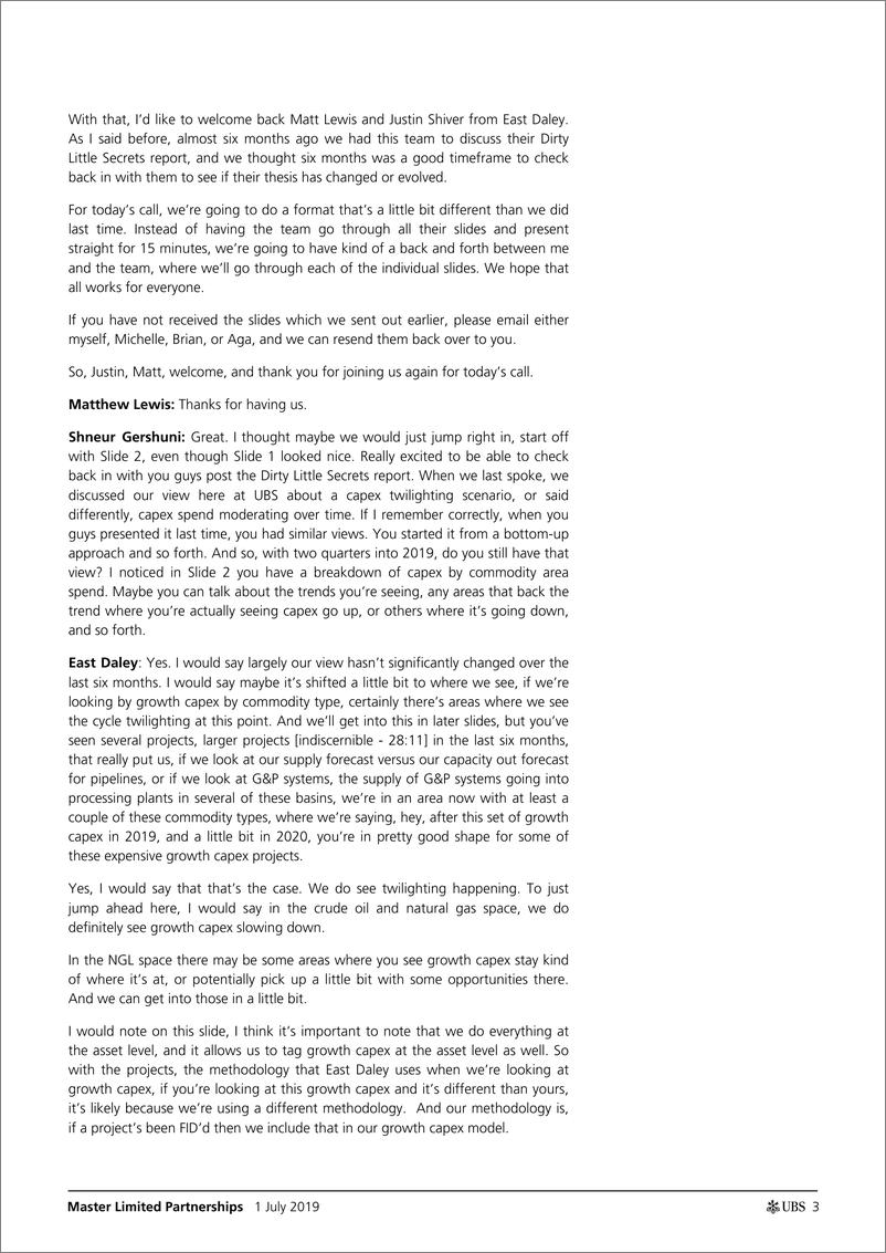 《瑞银-美股-能源行业-美国能源MLPs：与East Daley关于资本支出的谈话纪要-2019.7.1-23页》 - 第4页预览图