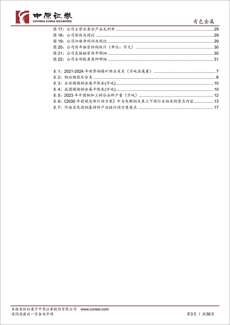 《有色金属行业报告：铜基材料产业链分析之河南概况-240718-中原证券-36页》 - 第3页预览图