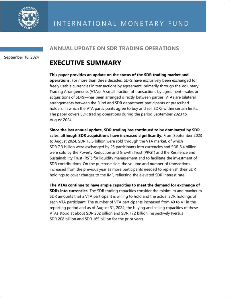 《IMF-特别提款权交易操作年度更新（英）-2024.9-15页》 - 第2页预览图