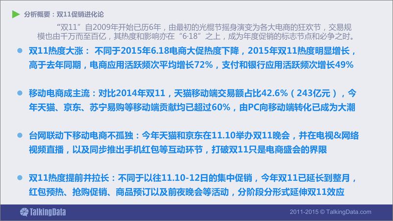 《TalkingData-2015年见证双11购物狂欢节的脉搏，移动不再孤独》 - 第2页预览图