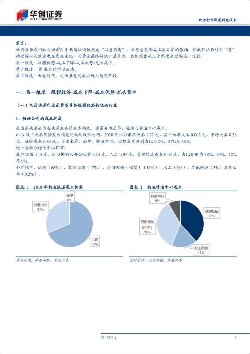 《物流行业深度研究报告：电商快递探讨，量变到质变的三维度-20190728-华创证券-31页》 - 第6页预览图