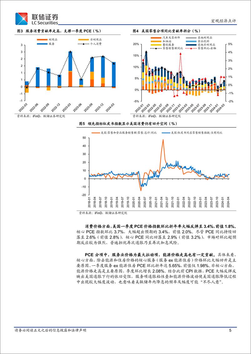 《美国一季度GDP点评：经济增长放缓、通胀反弹-240506-联储证券-10页》 - 第5页预览图