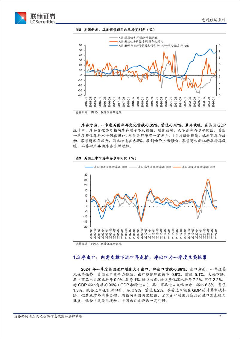 《美国一季度GDP点评：经济增长放缓、通胀反弹-240506-联储证券-10页》 - 第7页预览图