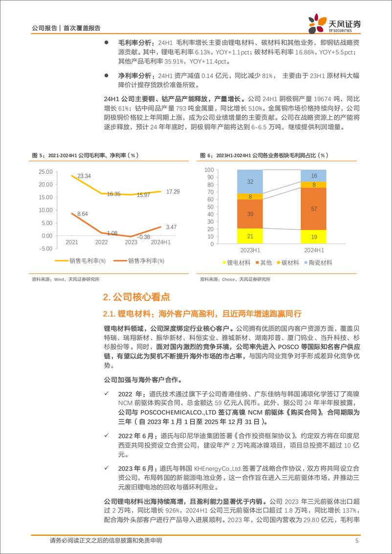 《道氏技术(300409)战略资源业务高增中，锂电业务有望迎拐点-241022-天风证券-12页》 - 第5页预览图