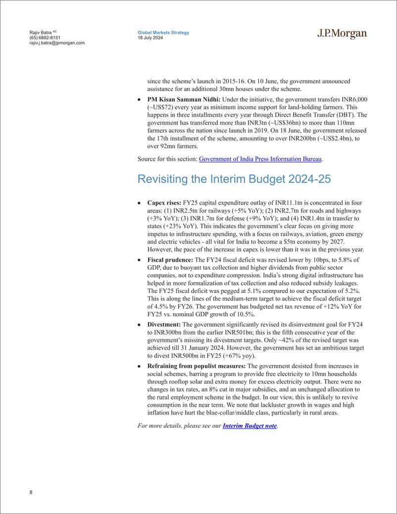 《JPMorgan-India Equity Strategy A budget for all-109288310》 - 第8页预览图