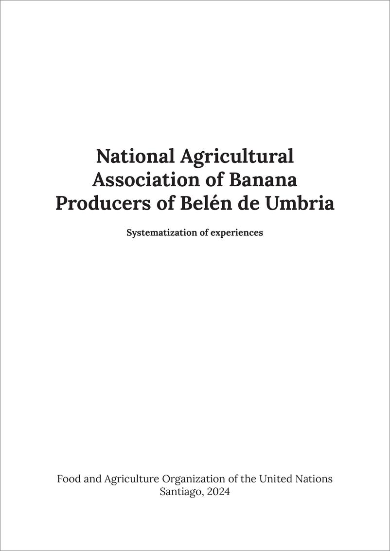 《FAO联合国粮农组织：2024年Belén de Umbria全国香蕉生产者农业协会报告（英文版）》 - 第3页预览图