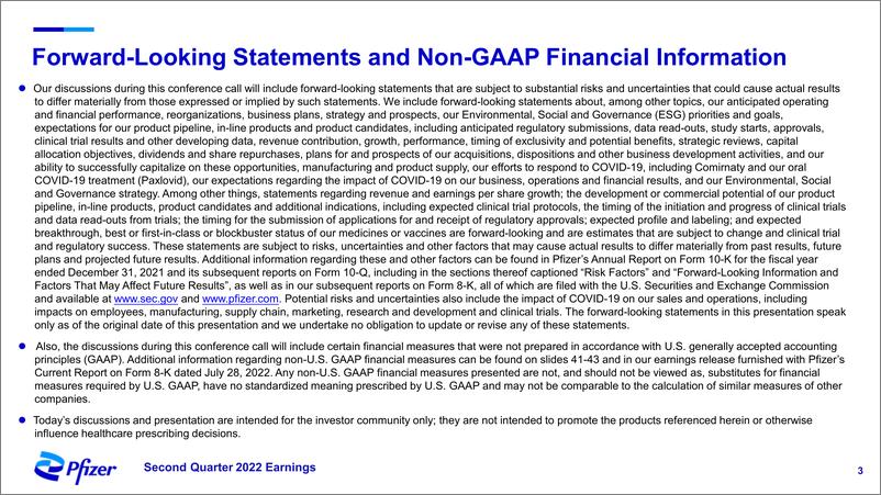 《辉瑞（Pfizer）2022年第二季度的财报-50页》 - 第2页预览图