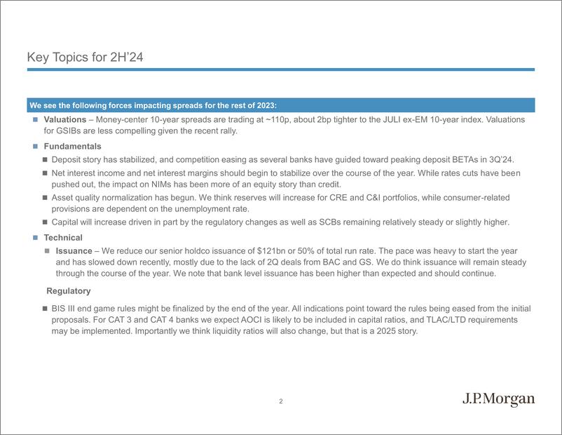 《JPMorgan Econ  FI-Mid-Year 2024 Outlook High Grade Banks-108846509》 - 第4页预览图