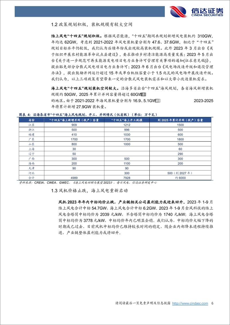 《电力设备与新能源风电行业年度策略报告：海上风电起势，海外市场初现峥嵘-20231030-信达证券-38页》 - 第7页预览图