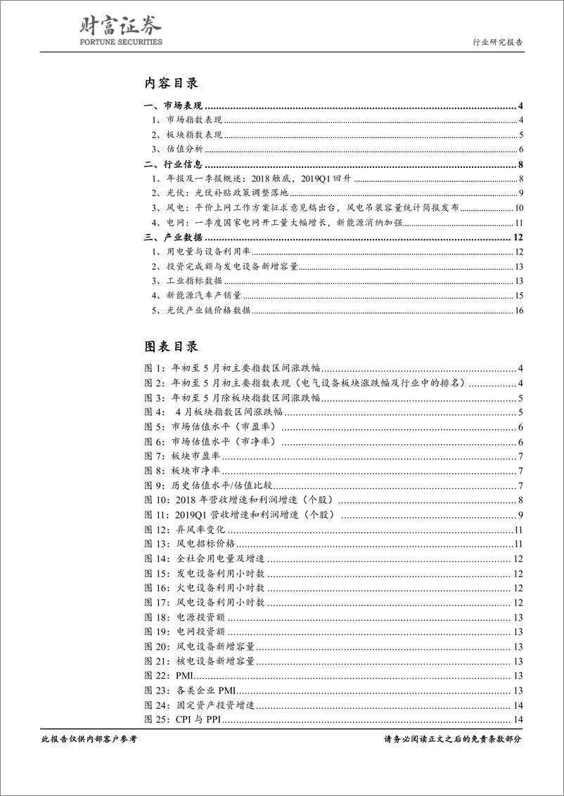 《电气设备行业月度报告：一季度业绩触底回升，光伏补贴调整落地-20190508-财富证券-17页》 - 第3页预览图