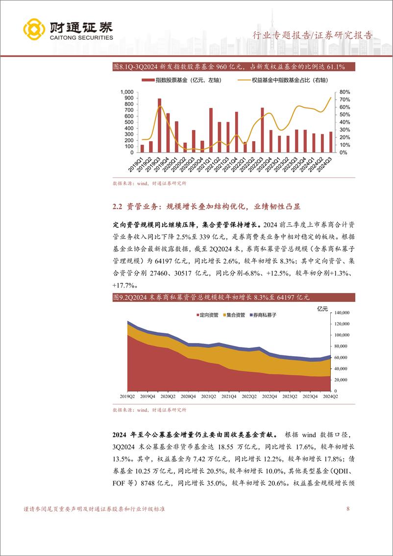 《证券行业2024年三季报综述：投资端率先兑现，驱动券商业绩回归增长区间-241105-财通证券-20页》 - 第8页预览图