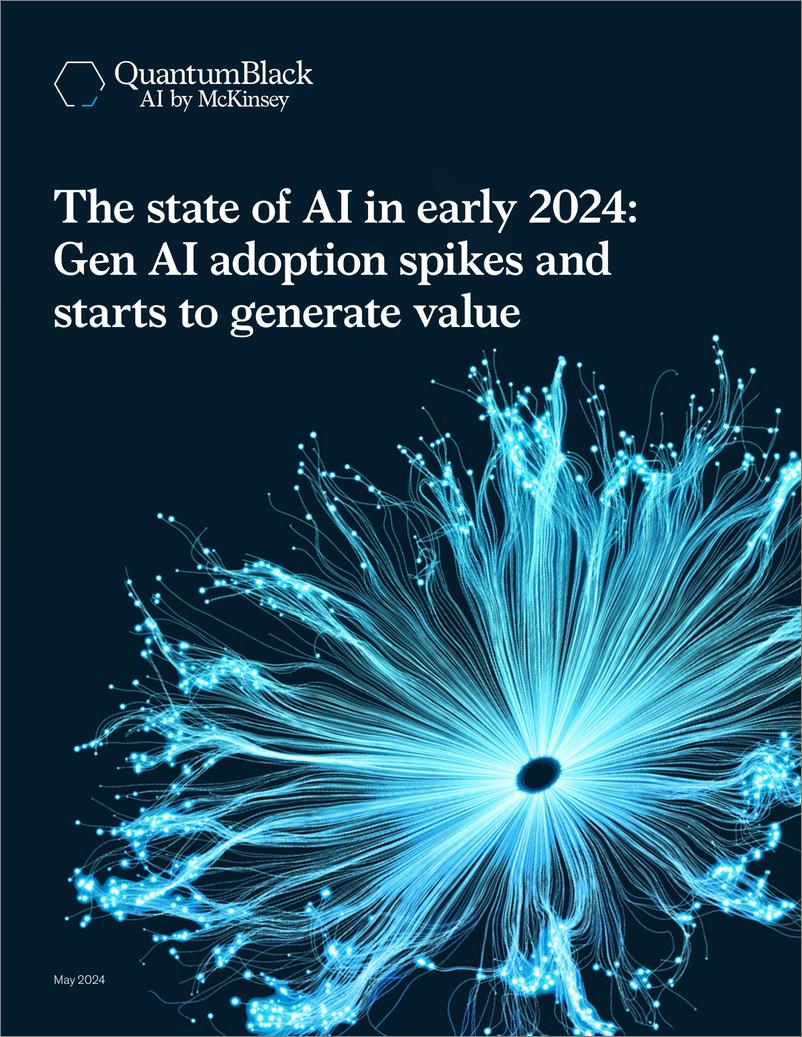 《2024年初人工智能的状况：一代人工智能的采用率飙升并开始产生价值（英）-麦肯锡-2024.5-23页》 - 第1页预览图